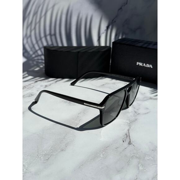 NEW Prada PR20YS Aviator Sunglasses in Black Polarized - Picture 5 of 8